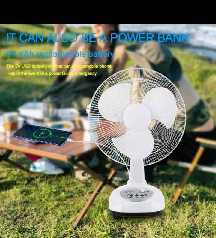 Ventilateur rechargeable avec panneaux solaires